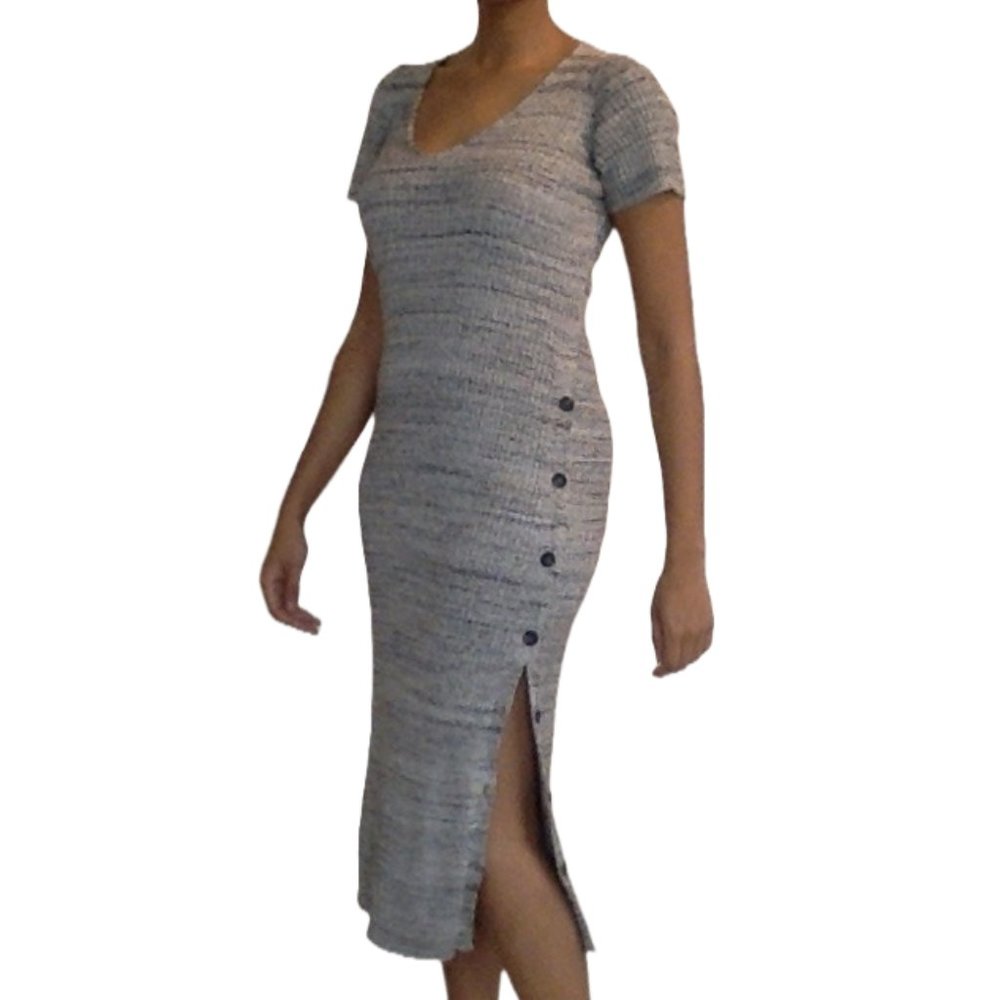 Anthropologie Gray Midi Sweater Dress